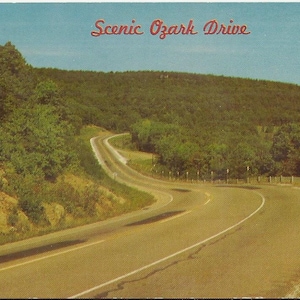 Scenic Ozark Drive, Vintage Postcard, Color Photo Postcard, Vacation Travel, Souvenir, Memento, Ozark Mountains, Road Trip, Never Used