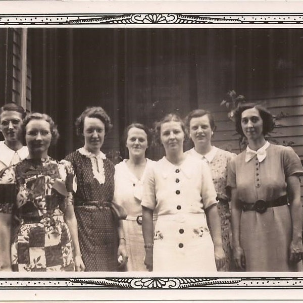 Training Class, Vintage Photograph, Black White Photo, Vernacular Image, Set of Two Photos of Women, 1930's Fashion, Class, School, Training