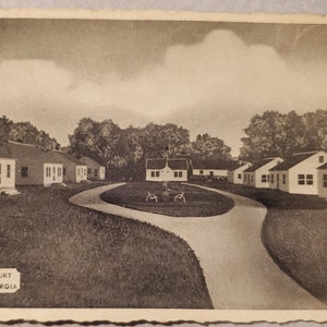 Perry Court, Perry, Georgia, Vintage schwarz weiß illustrierte Postkarte eines Motor Court, Reise-Andenken, Urlaubskorrespondenz