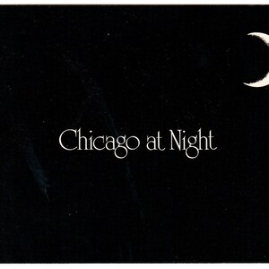 Chicago di notte, cartolina vintage, divertente cartolina sciocca, corrispondenza, Chicago Illinois, Cartolina di grande formato, Souvenir di viaggio, Vacanza