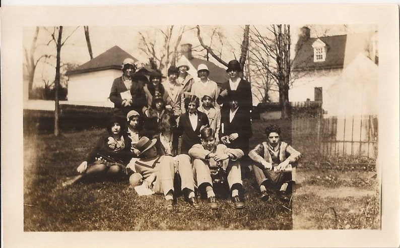 Cincinnatus High School Seniors at Mt. Vernon, April 1929, Vintage Photograph, Sepia Colored Photo, Group Photo, 1920's Fashion image 2