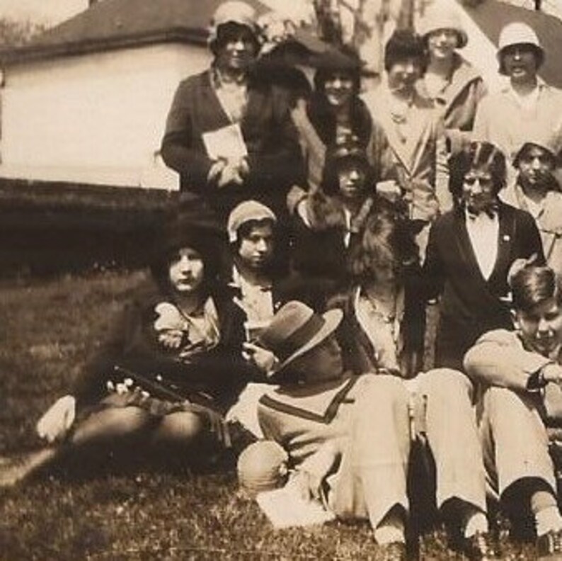 Cincinnatus High School Senioren in Mt. Vernon, april 1929, Vintage Foto, Sepia Colored Photo, Group Photo, 1920's Fashion afbeelding 3