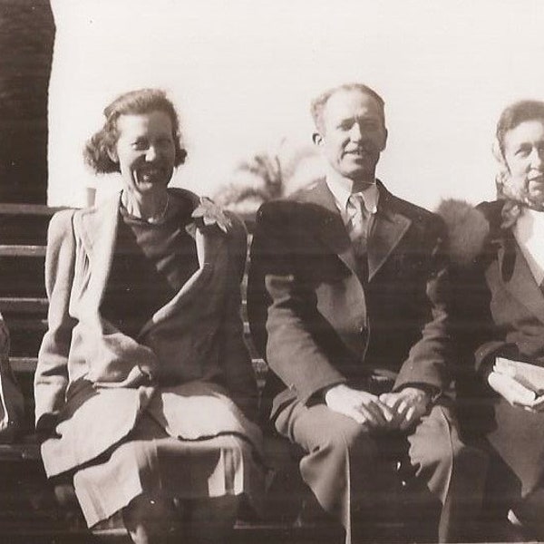 Waiting in the Stands for the Parade and Bands, Vintage Photograph, Black and White Photo, Vernacular Image, People Sitting on Stands