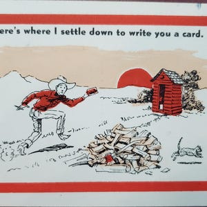 Humor letario, Tonterías postales, Postal ilustrada vintage, Establecerse para escribir un mensaje, Correspondencia