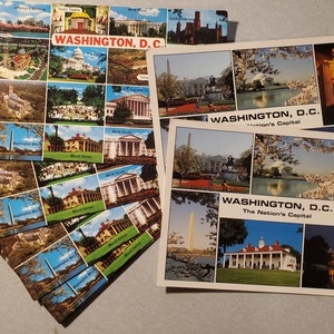 Collezione di cartoline di Washington DC, corrispondenza divertente e funky, cartoline d'epoca, foto a colori di siti e scene di Washington DC, monumenti