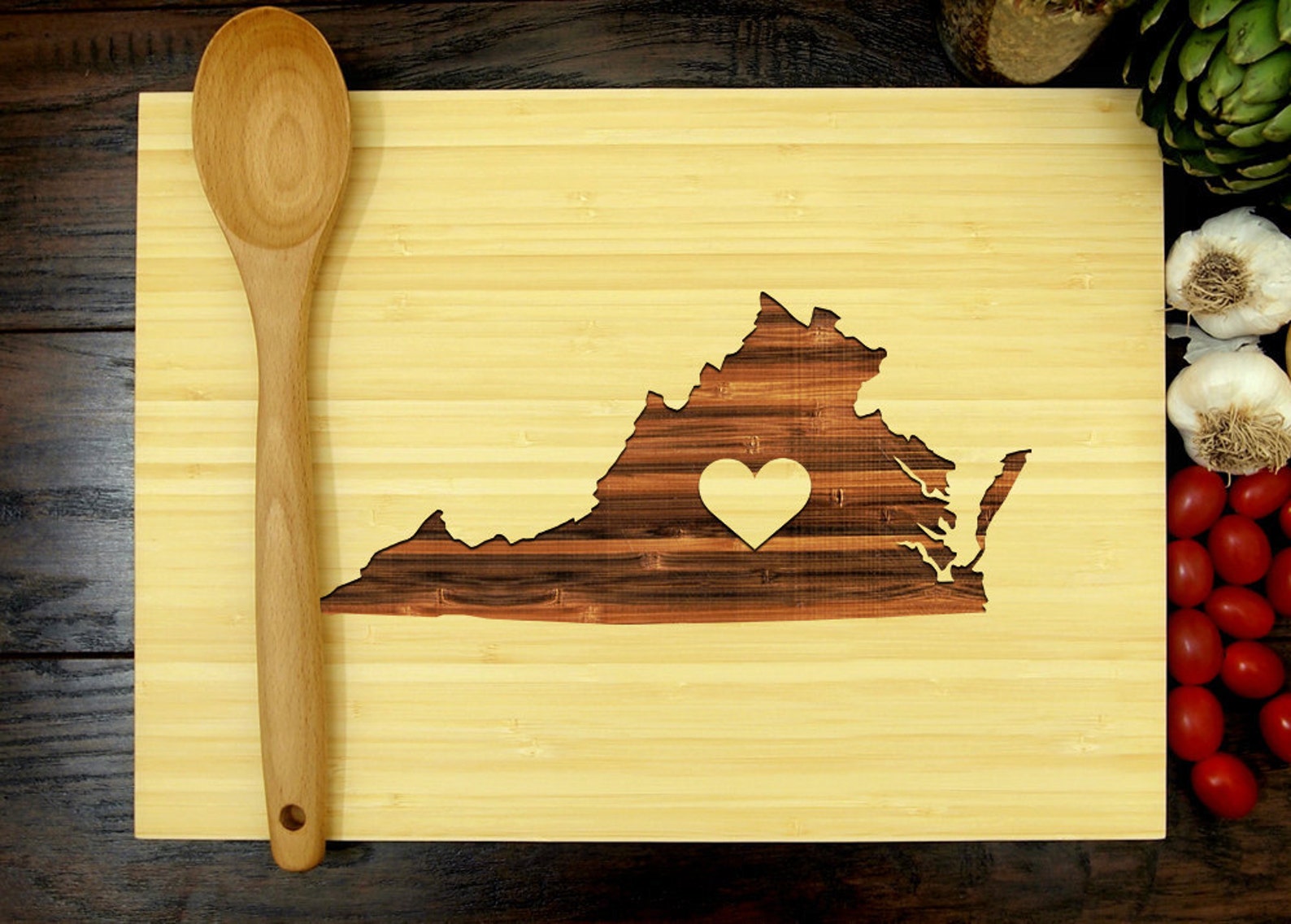 Virginia Cutting Board Custom Wedding Gift Virginia State Etsy