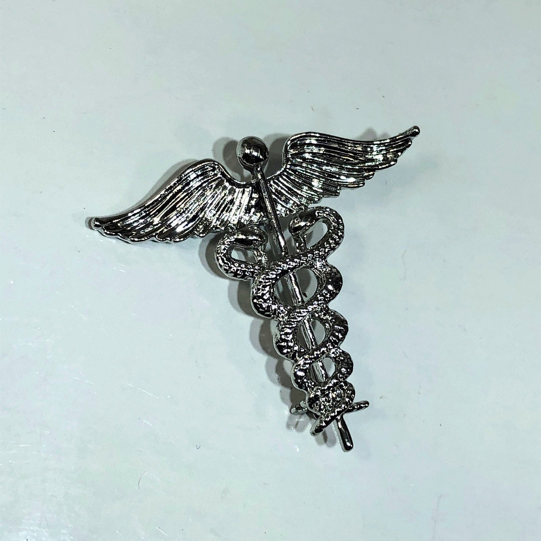 Caduceus Brooch Pin Medical Symbol Brooch Pin Doctor Angel Etsy