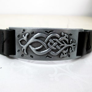 Adjustable Celtic Bracelet, Viking Leather Cuff, Irish Men Bracelet, Scottish Bracelet, Leather Cuff Bracelet, Irish Scottish Wristband Gift