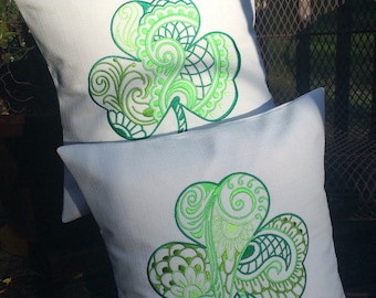 Pair of shamrock pillows