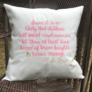 CS Lewis quotation pillow