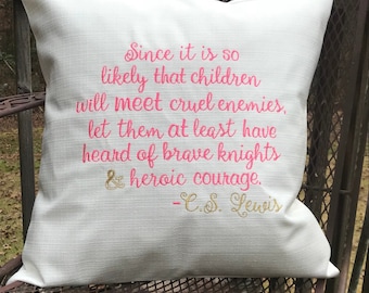 CS Lewis quotation pillow