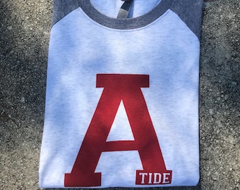 University of Alabama 3/4 sleeve raglan tshirt