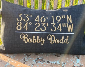 Bobby Dodd stadium coordinates pillow