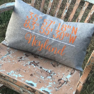 Neyland Stadium coordinates pillow