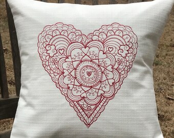 Decorative heart pillow