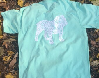Comfort Colors bulldog t-shirt - teal