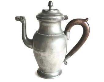 RARE Pewter Teapot 1800s with Dragon Head Spout | Britannia Ware Made in England | High Tea | Collectible Antique Pewter | For Her