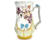 Ironstone Pitcher 1800s Ironstone Transfer Pitcher English Ironstone Pitcher Collectible Pitcher Shabby Chic Chinoiserie Chic