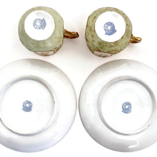 RARE Demitasse Set 1900s | L S & S Limoges France | Antique Handpainted Teacups | Espresso Set | Turkish shops Coffee Set | Paris Chic | For Her