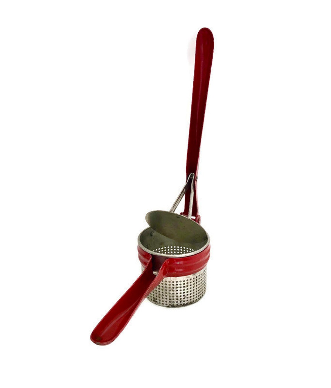 Sieve Masher 1950s With Red Handle Vintage Potato Ricer Etsy
