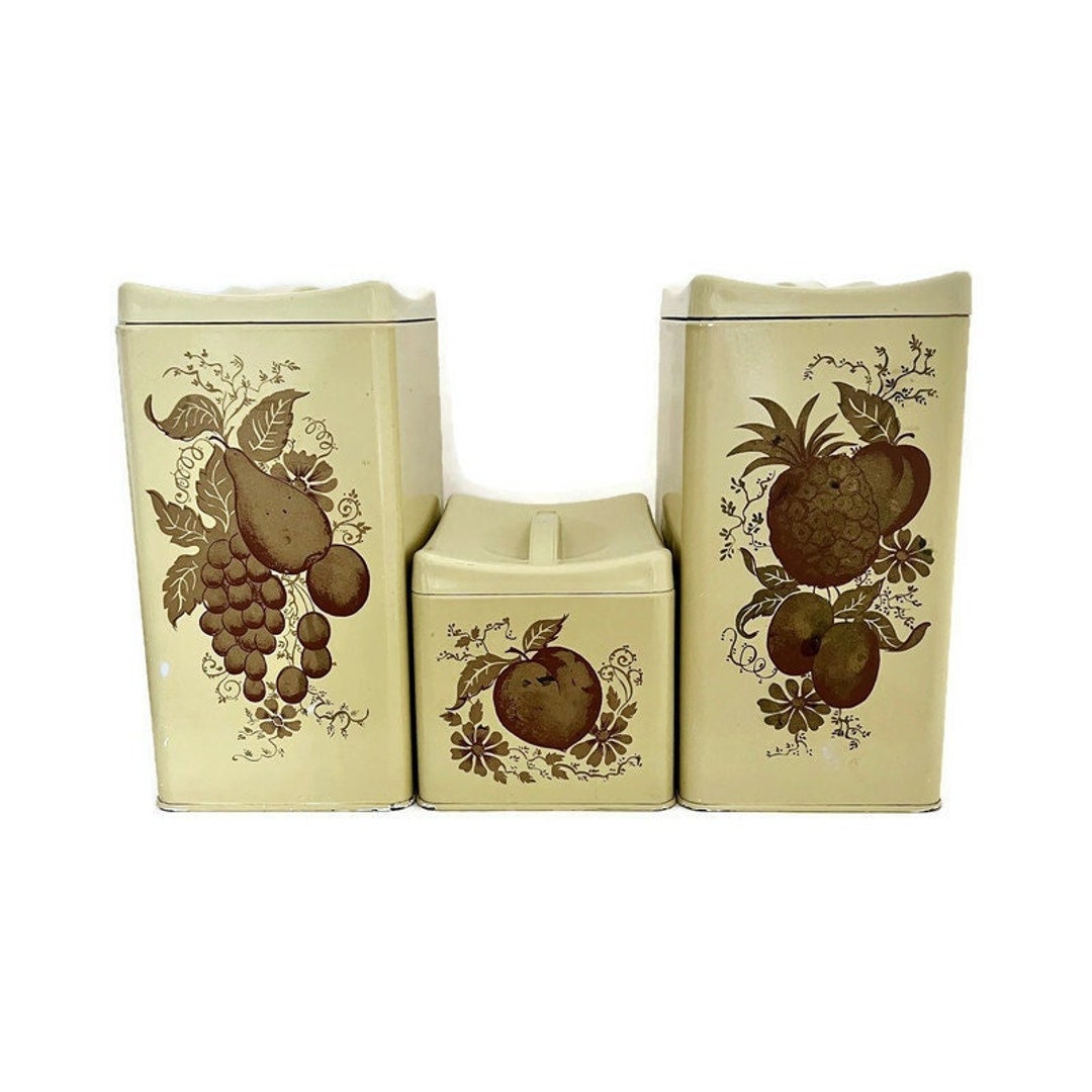 Ransburg Tin Canister Set 1950s Tole Painted Canisters - Etsy