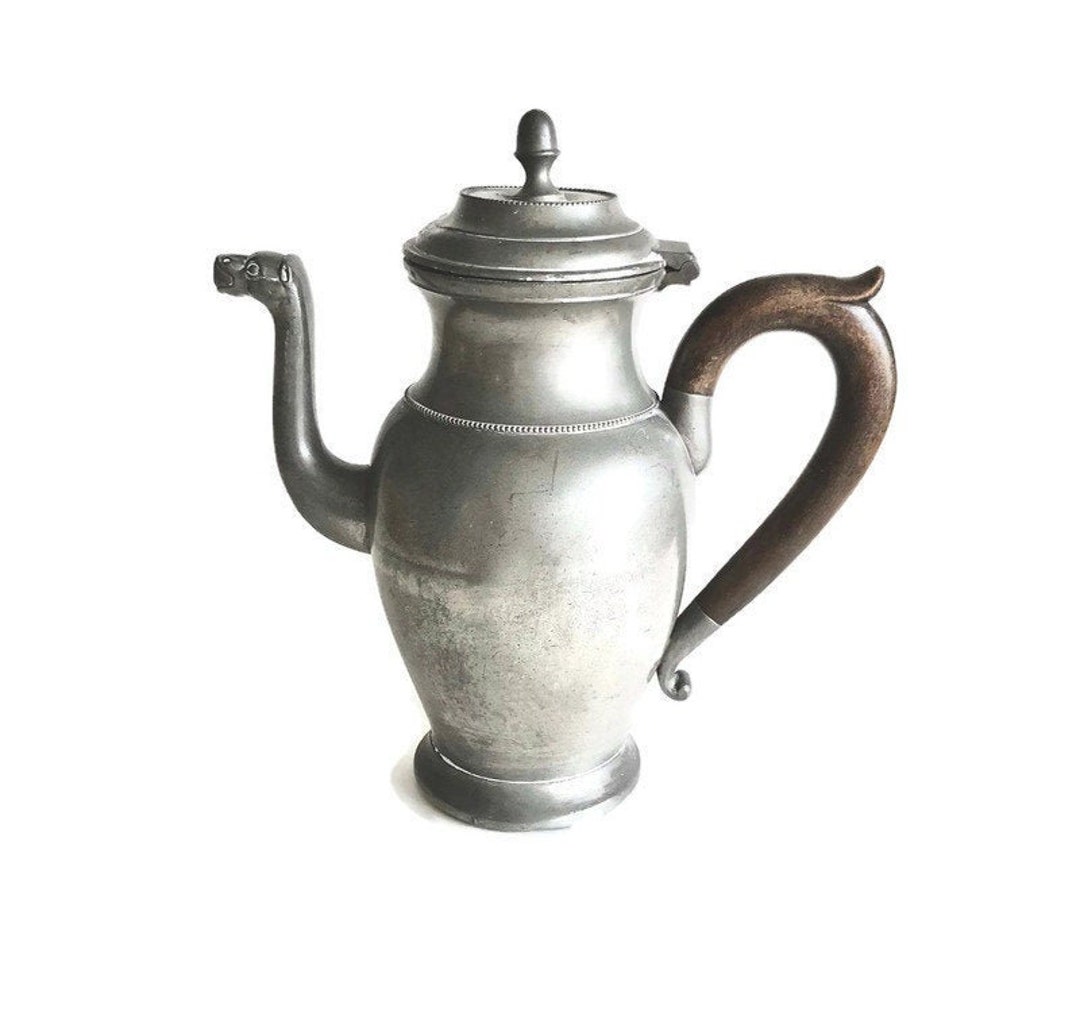 RARE Pewter Teapot 1800s With Dragon Head Spout Britannia Ware Made in