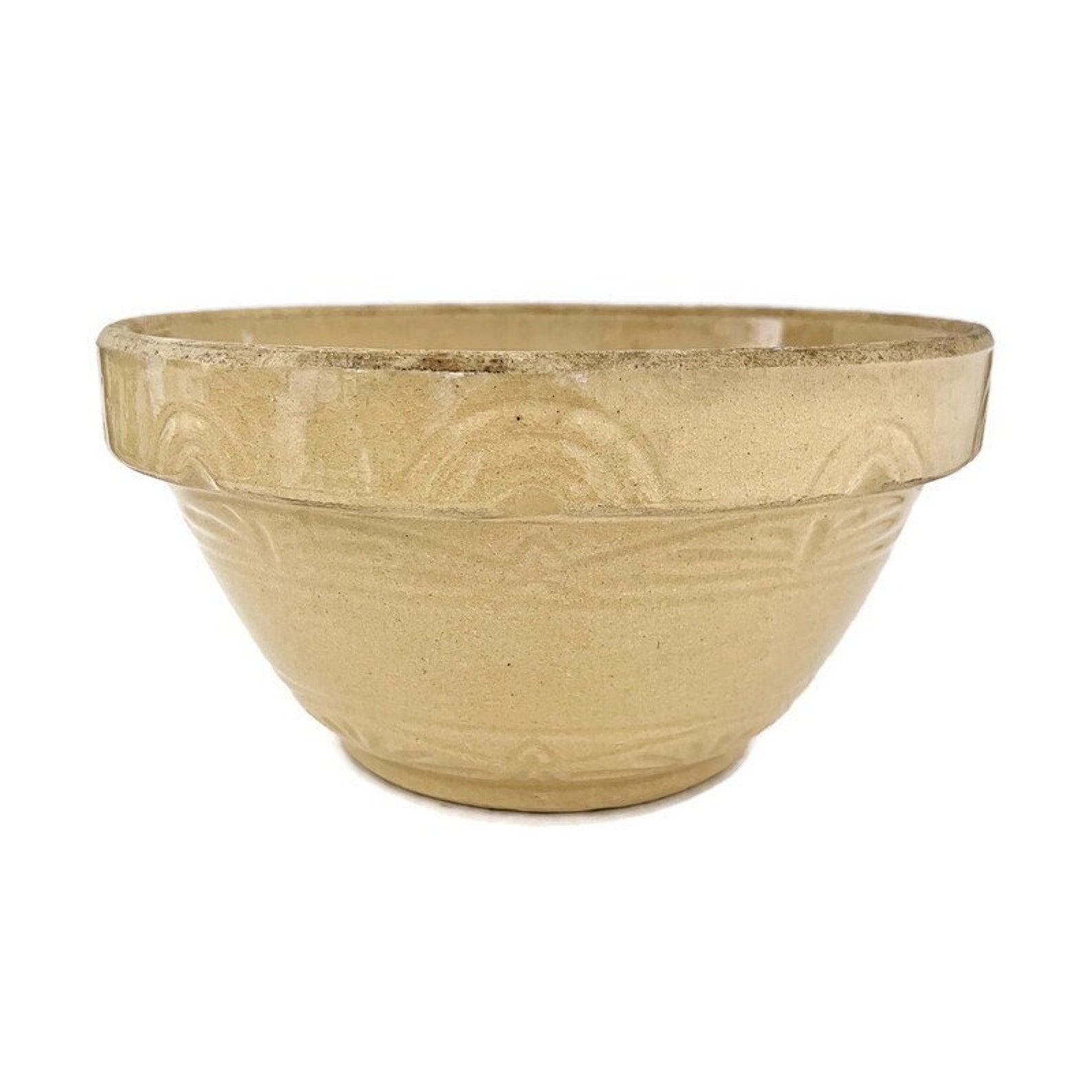 Yellow Ware Bowl 1910s Earthenware Bowl Shoulder Bowl Etsy