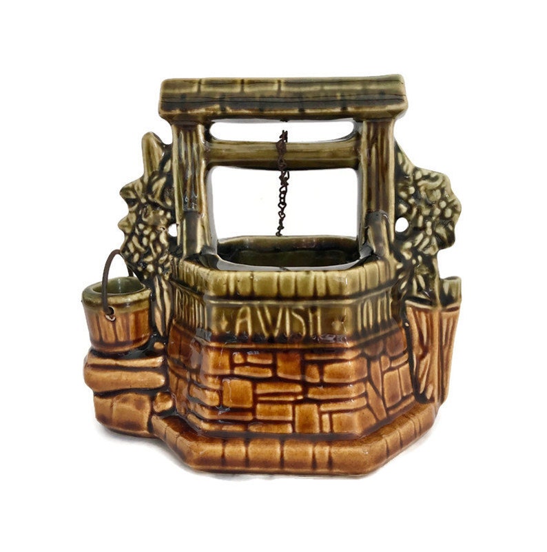 Mccoy Wishing Well Planter 1940s Loose Change Holder Mccoy Etsy
