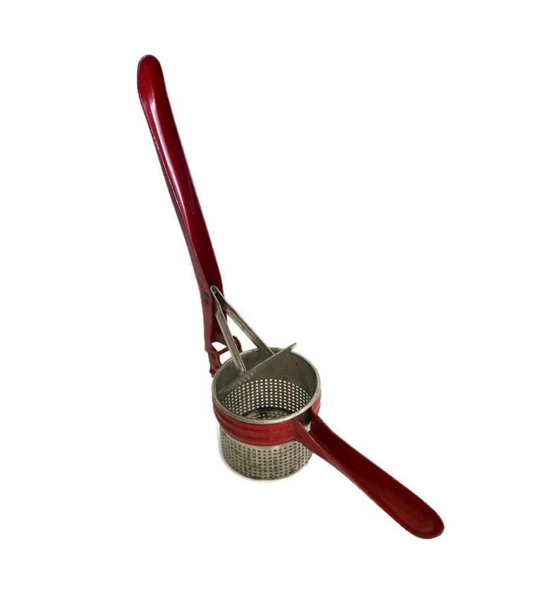 Sieve Masher 1950s With Red Handle Vintage Potato Ricer Etsy
