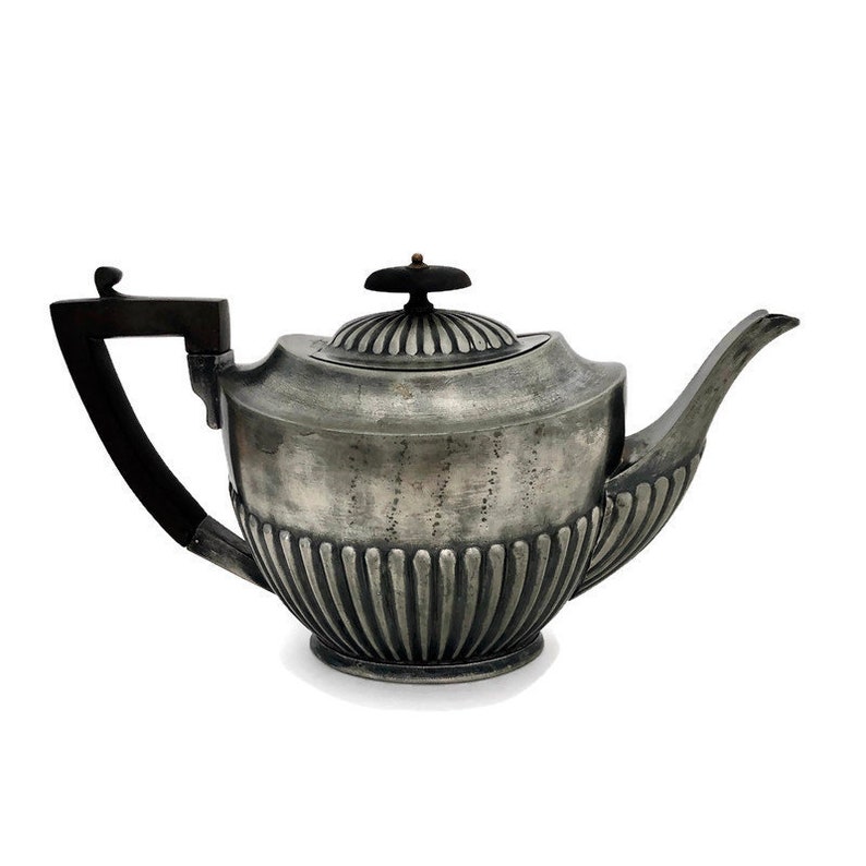 Pewter Teapot 1920s Victorian Style Teapot Bachelor's Etsy