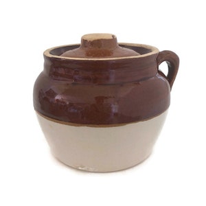 Antique Butter Crock 1800s | Albany Slip Stoneware | Farmhouse Kitchen | Primitive Decor | Rustic Kitchen | Collectible Stoneware | For Her
