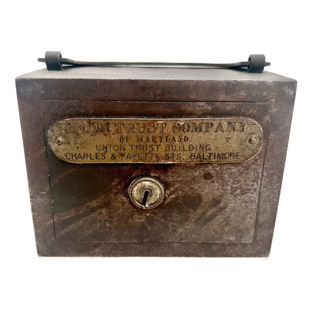 Lock Box Bank 1900s Promotional Steel Bank Union Trust Co of MD