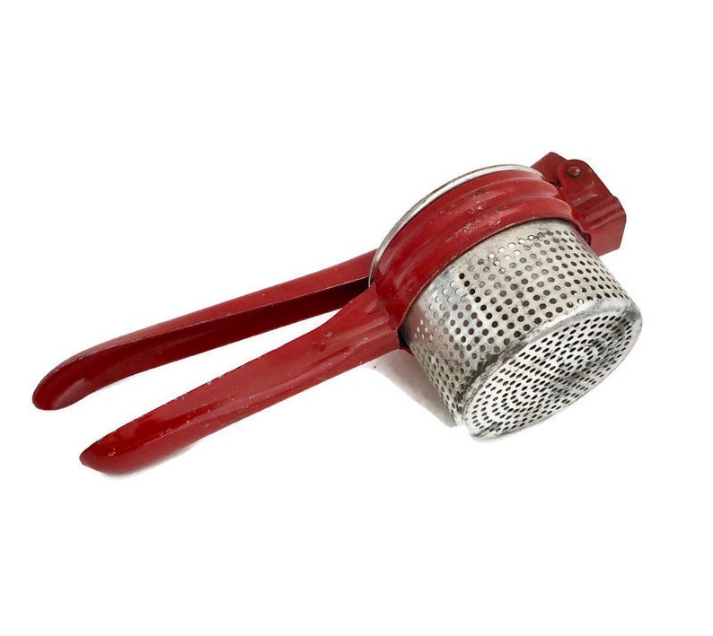 Sieve Masher 1950s With Red Handle Vintage Potato Ricer Etsy