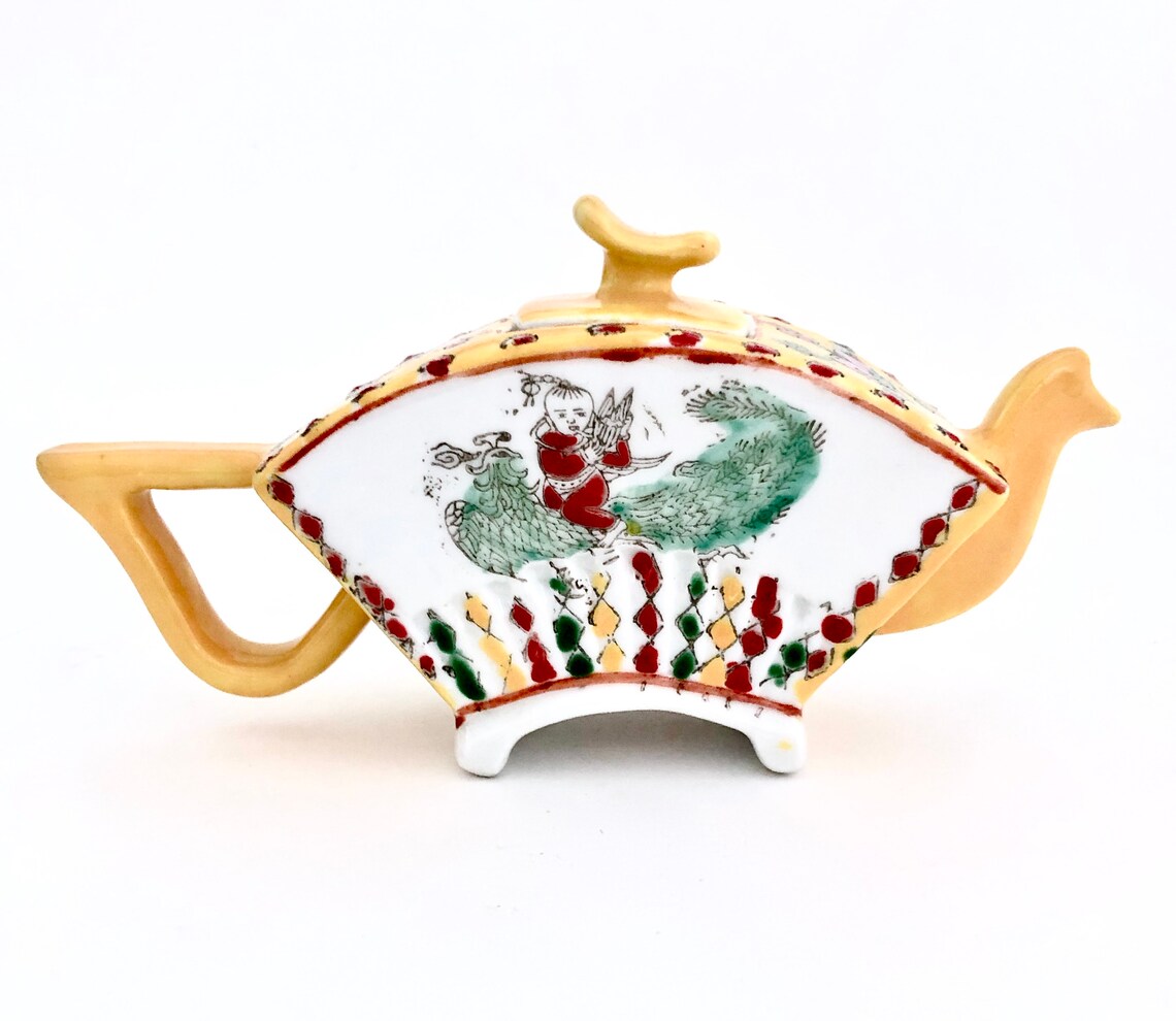 Chinese Dragon Teapot Mini Oriental Teapot Vintage Etsy