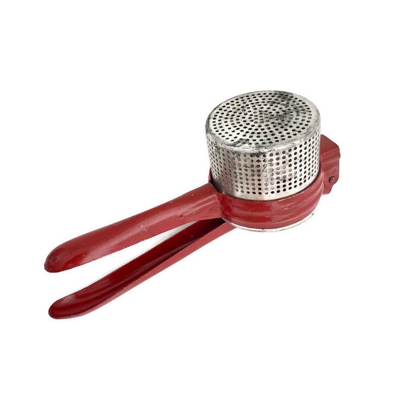 Sieve Masher 1950s With Red Handle Vintage Potato Ricer Etsy