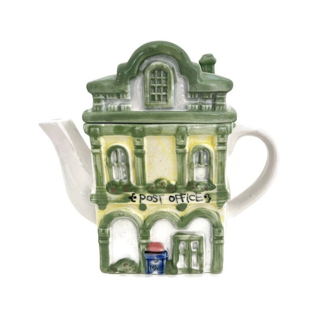 Post Office Teapot 18 OZ Green Townhouse Teapot British Etsy