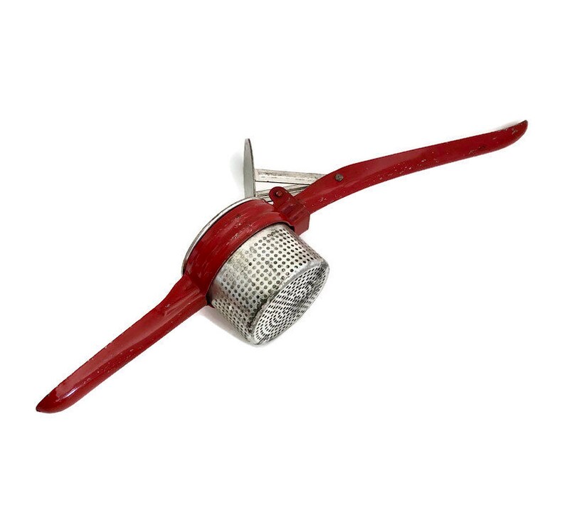 Sieve Masher 1950s With Red Handle Vintage Potato Ricer Etsy