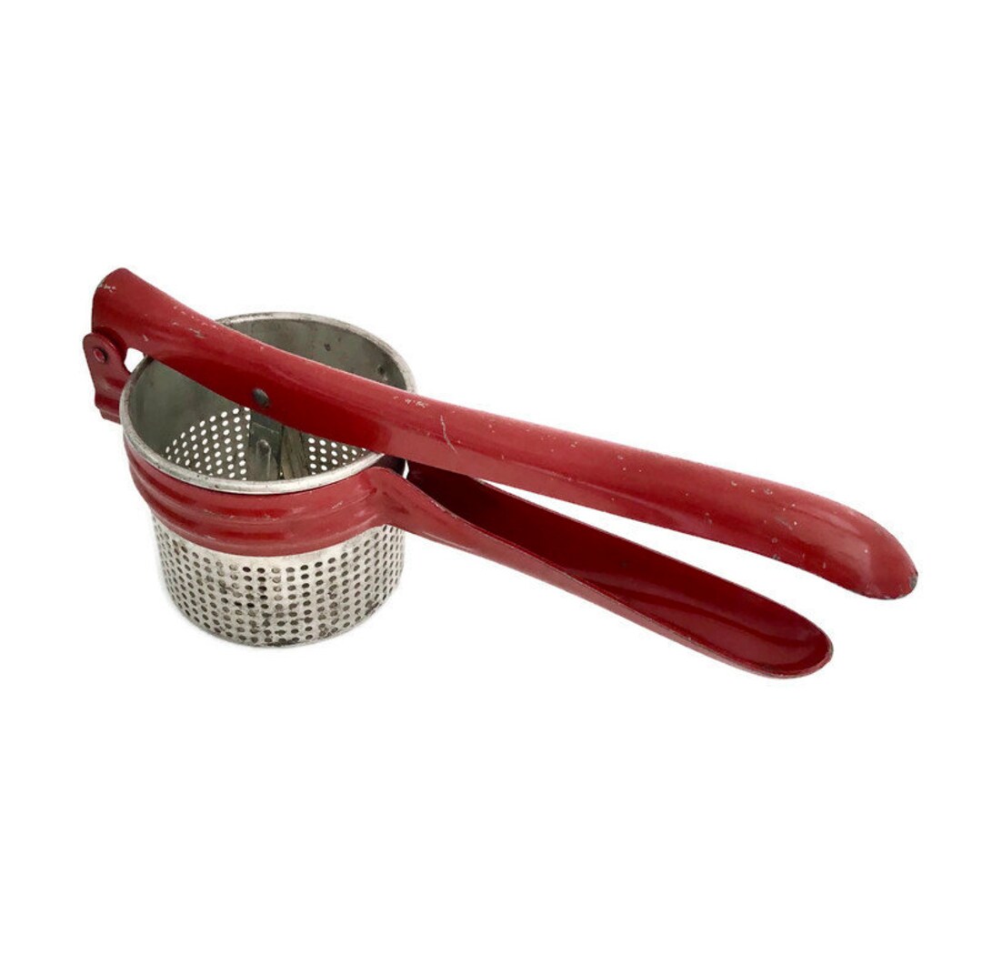 Sieve Masher 1950s With Red Handle Vintage Potato Ricer Etsy