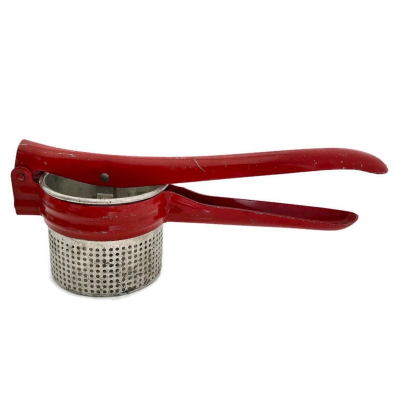 Sieve Masher 1950s With Red Handle Vintage Potato Ricer Etsy