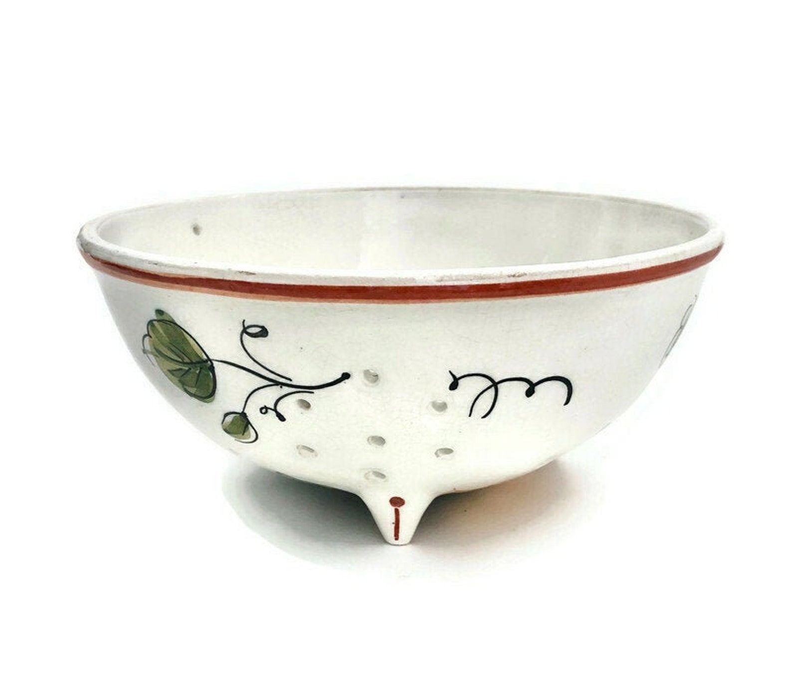 Vintage Majolica Colander 1960s Made In Italy Pasta Etsy