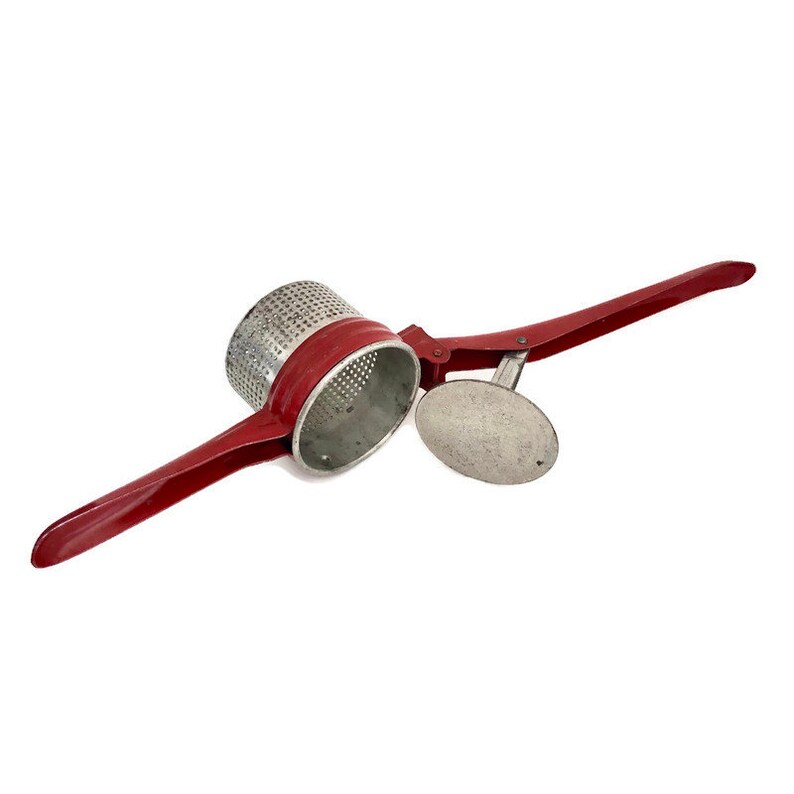 Sieve Masher 1950s With Red Handle Vintage Potato Ricer Etsy