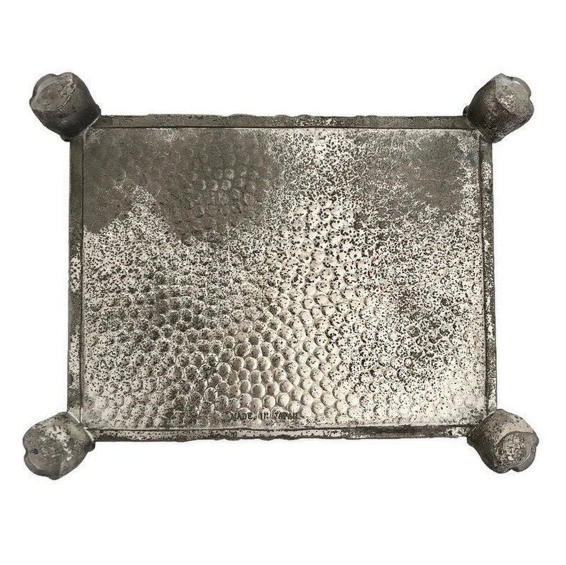 Vintage Silver Jewelry Box Repouss\u00e9 Silver Box For Her Japanese Jewelry Box Embossed White Metal Jewelry Box Dresser Storage Box