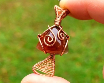 Swazi Mozambique Agate Crystal Mushroom Necklace | Witchcraft Jewelry