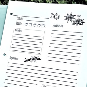 Kitchen Witch Recipe Cards Printable | Broom Closet Craft | Baby Witch Printable | Book of Shadows Pages