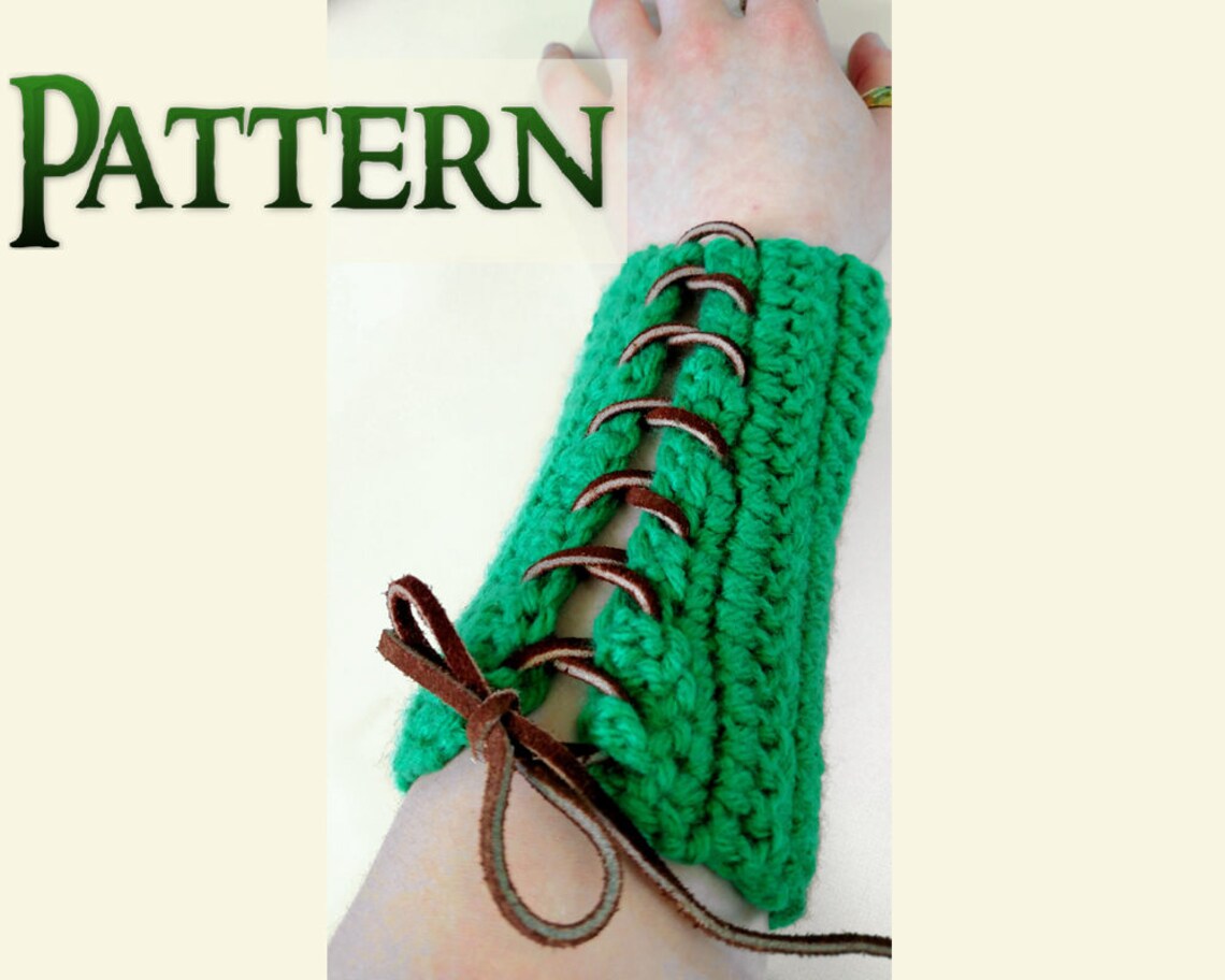 Archery Bracer Easy Crochet Pattern | Wrist Arm Guard Halloween Pattern ...