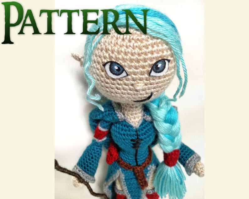 Haakpatroon Elf Mage Amigurumi pop Mythisch wezen gehaakte speelgoedpatronen afbeelding 3