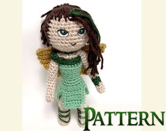 Woodland Fairy Doll Crochet Pattern, Fantasy Creature Plush Pattern