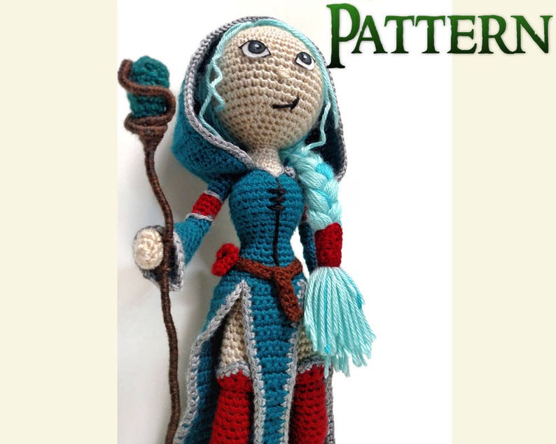 Haakpatroon Elf Mage Amigurumi pop Mythisch wezen gehaakte speelgoedpatronen afbeelding 2