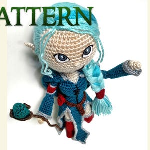 Haakpatroon Elf Mage Amigurumi pop Mythisch wezen gehaakte speelgoedpatronen afbeelding 4