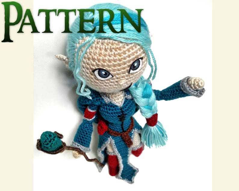 Haakpatroon Elf Mage Amigurumi pop Mythisch wezen gehaakte speelgoedpatronen afbeelding 4